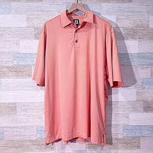 FOOTJOY Performance Jersey Polo Shirt Orange Golf Office Mens XL